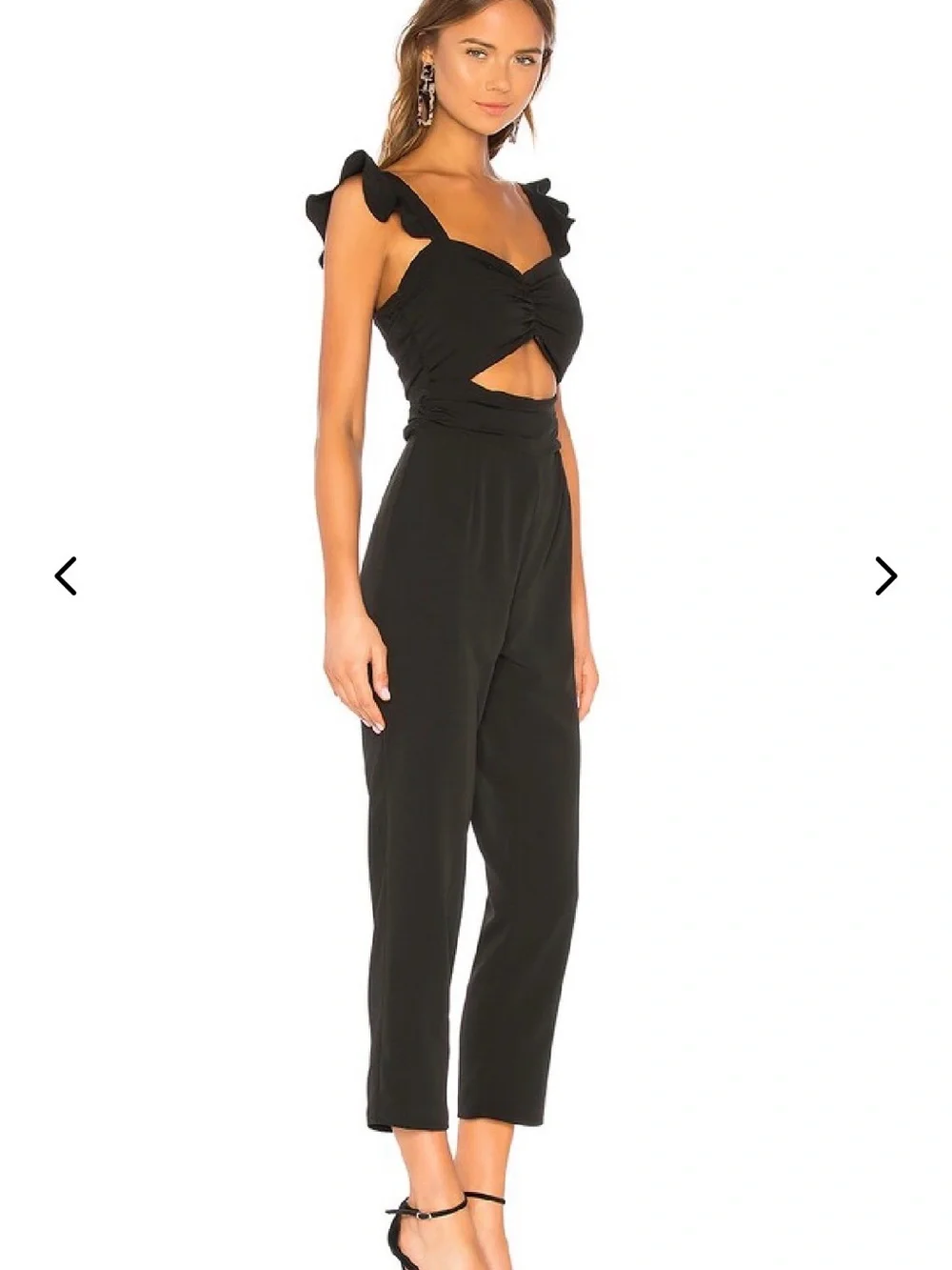 Lovers + Friends Black Knox Flutter Sleeve Jumpsuit | S